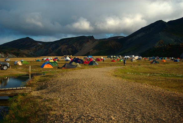 Camping is a popular accommodation choice in Iceland in summer